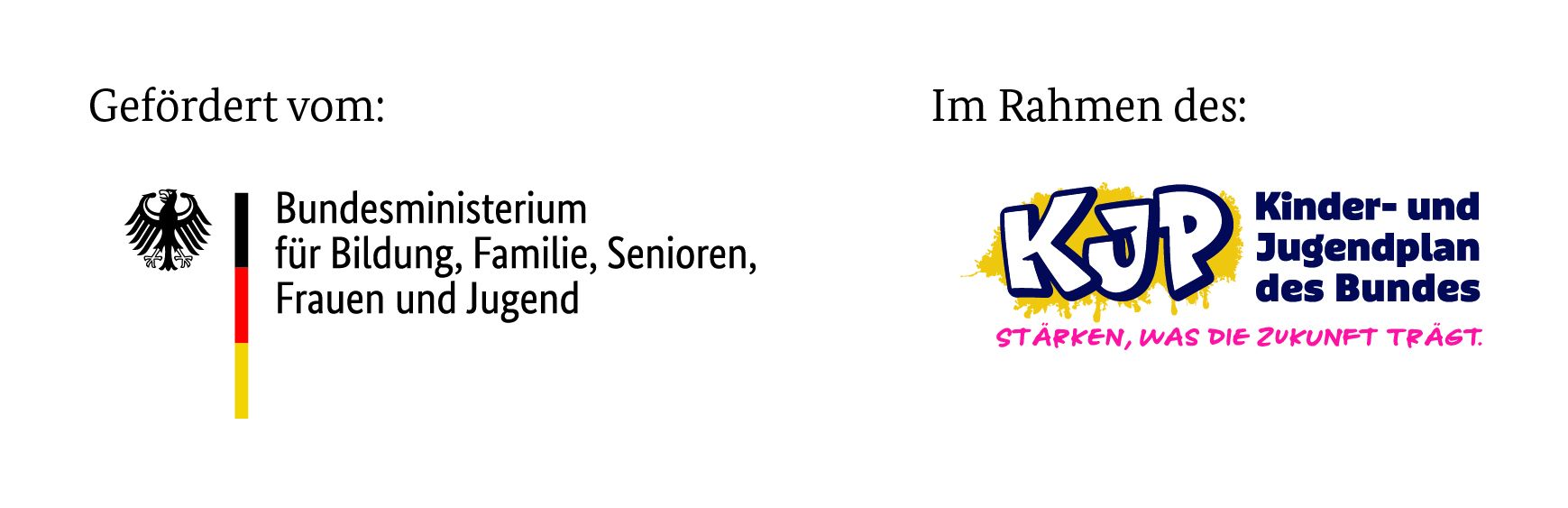 Das Logo der BAG OKJA in blauen und orangenen Buchstaben und mit Puzzle-Grafik